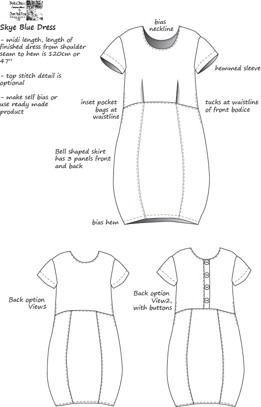 Skye Blue Dress pdf sewing pattern