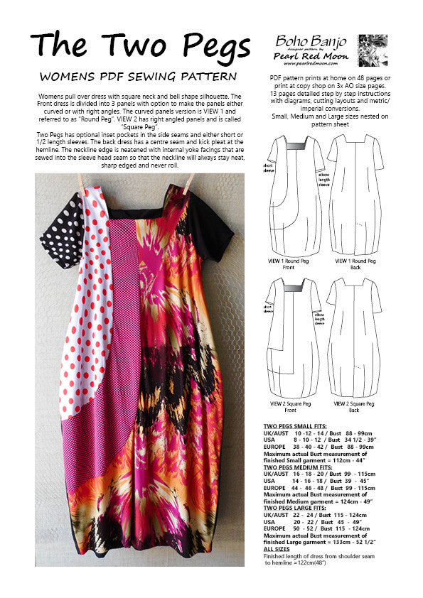 The Two Pegs, womens PDF sewing pattern