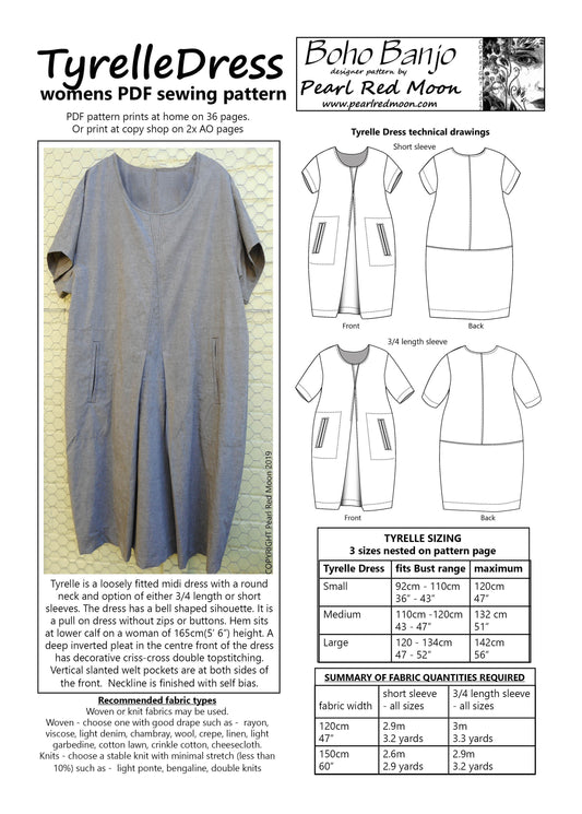 Tyrelle Dress, PDF sewing pattern