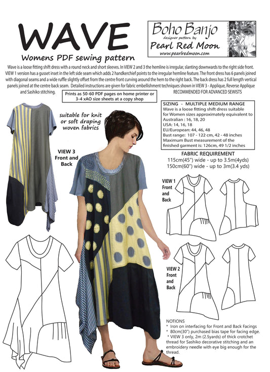 WAVE, womens PDF sewing pattern