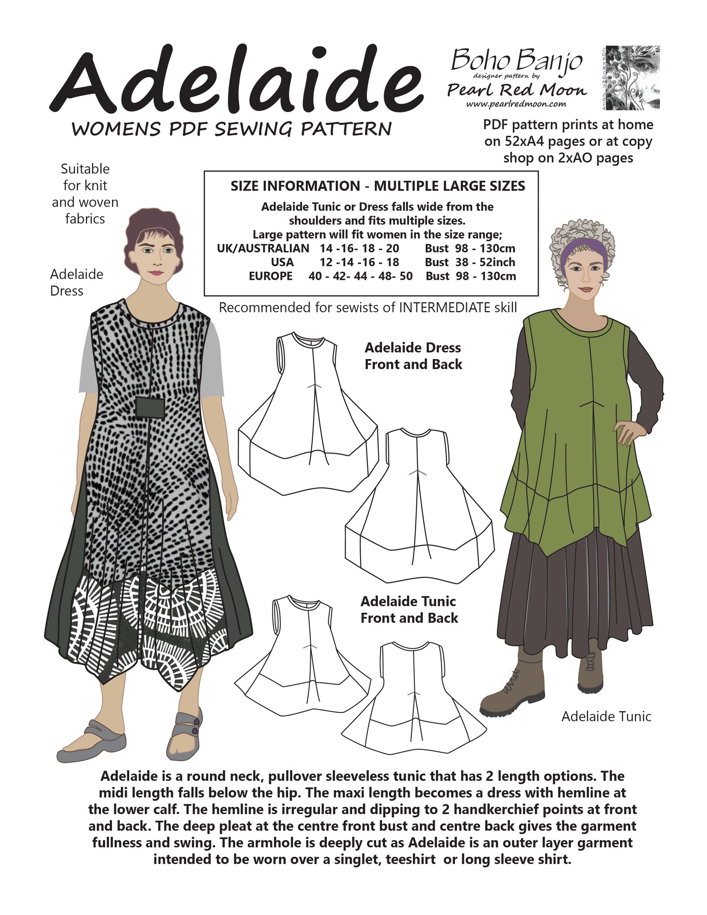 Adelaide (Large sizes) PDF sewing pattern