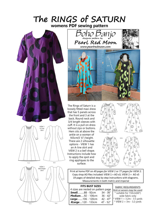 The Rings of Saturn PDF sewing pattern