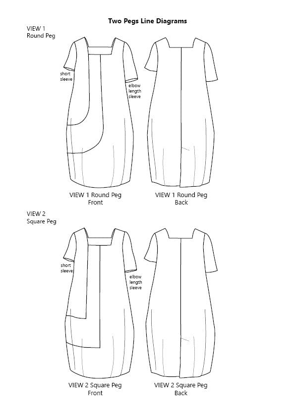 The Two Pegs, womens PDF sewing pattern – Boho Banjo art to wear